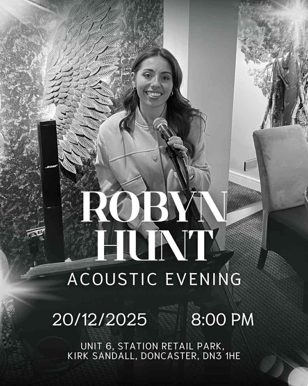 Saturday 20th December - Live Music with Robyn Hunt 🎸🎄
