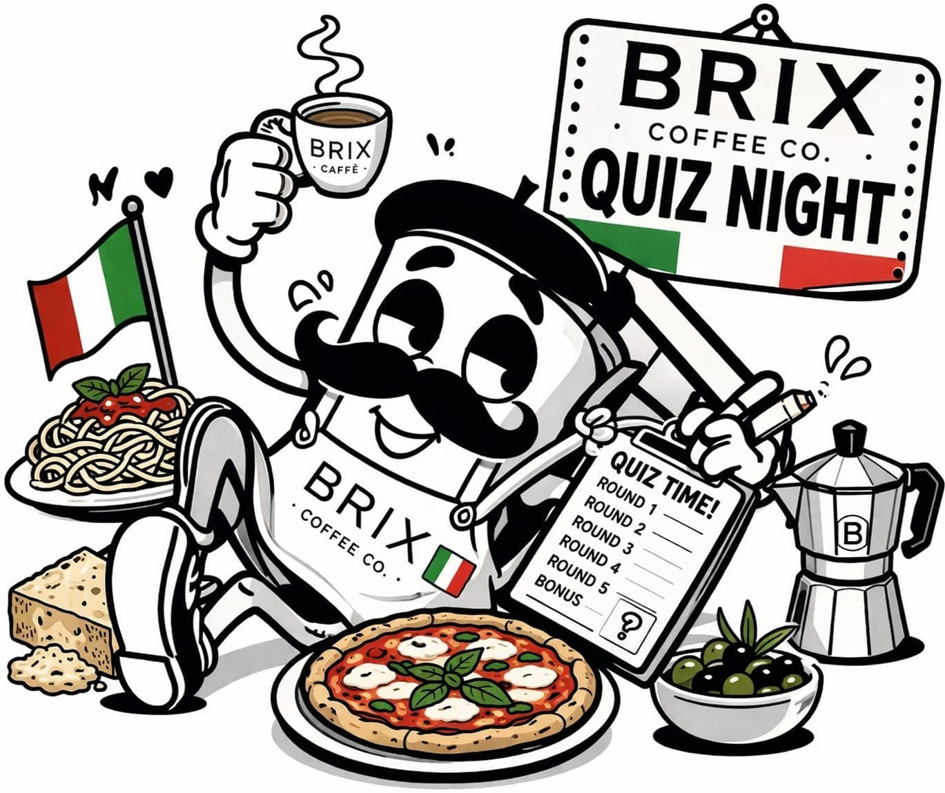 🇮🇹✨ Italian-Themed Quiz Night at Brix ✨🇮🇹